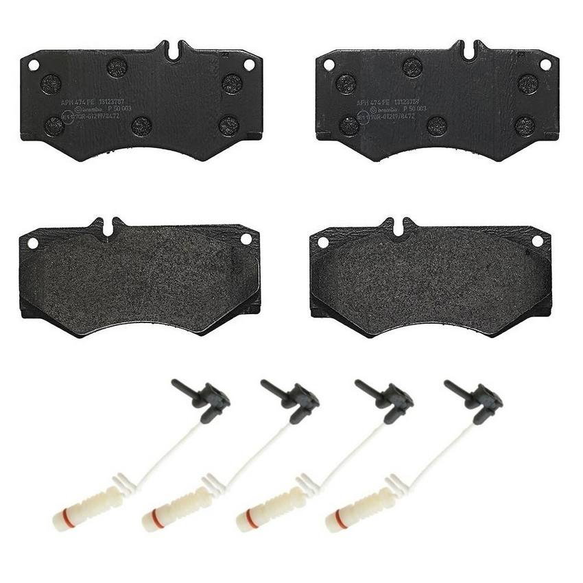 Mercedes Brakes Set Kit - Pads Front (Low-Met) (with Sensors) 0084204020 - Brembo 2128775KIT